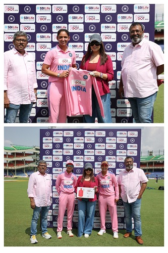 SBI Life and BCCI Champion Breast Cancer Awareness with 'Thanks-A-Dot' initiative, as Indian Women's Cricket Team don Pink Jerseys in ODI Against Australia