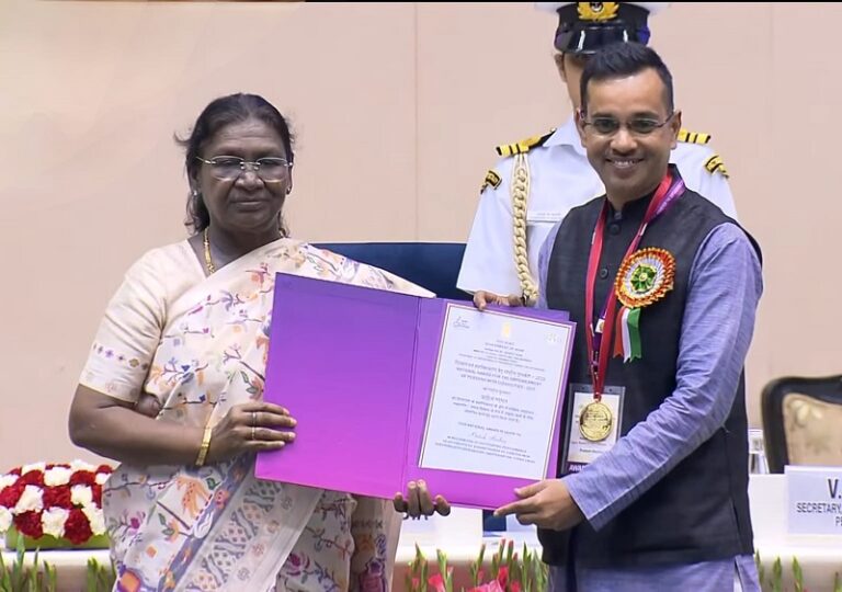 Prateek Madhav Honoured with National Award for Individual Excellence by DEPwD, MoSJ&E