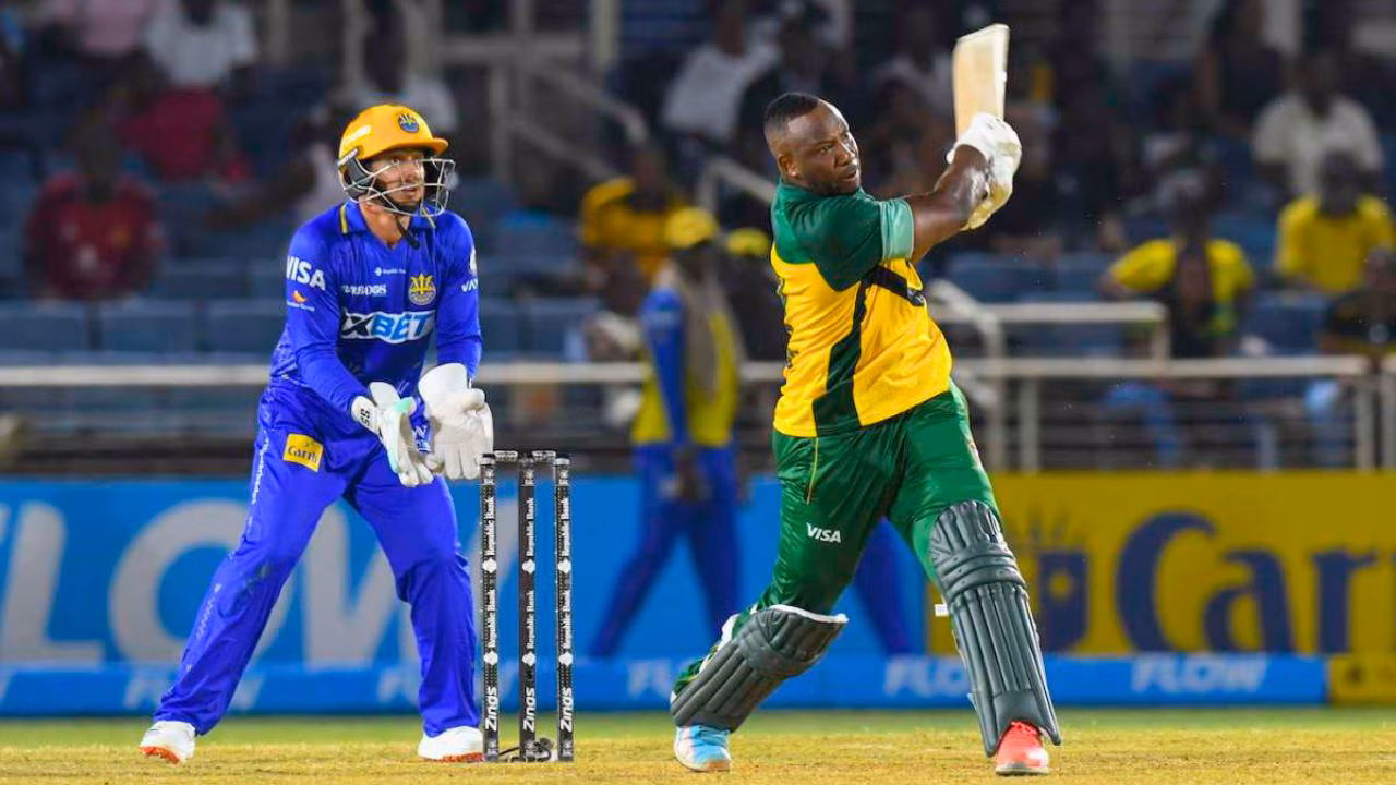 WATCH: 6, 6, 6, 6, 6, 6, 6, 6, 6… Andre Russell smashes 27-ball 50, bowlers beg for mercy, but Jamaica Kingsmen…